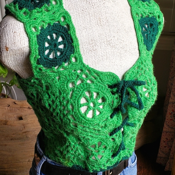 Vintage crochet crop top - Picture 3 of 3